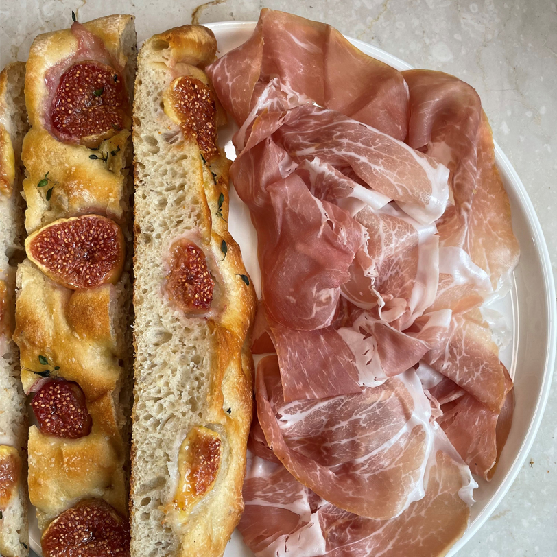 Focaccia fichi e prosciutto crudo