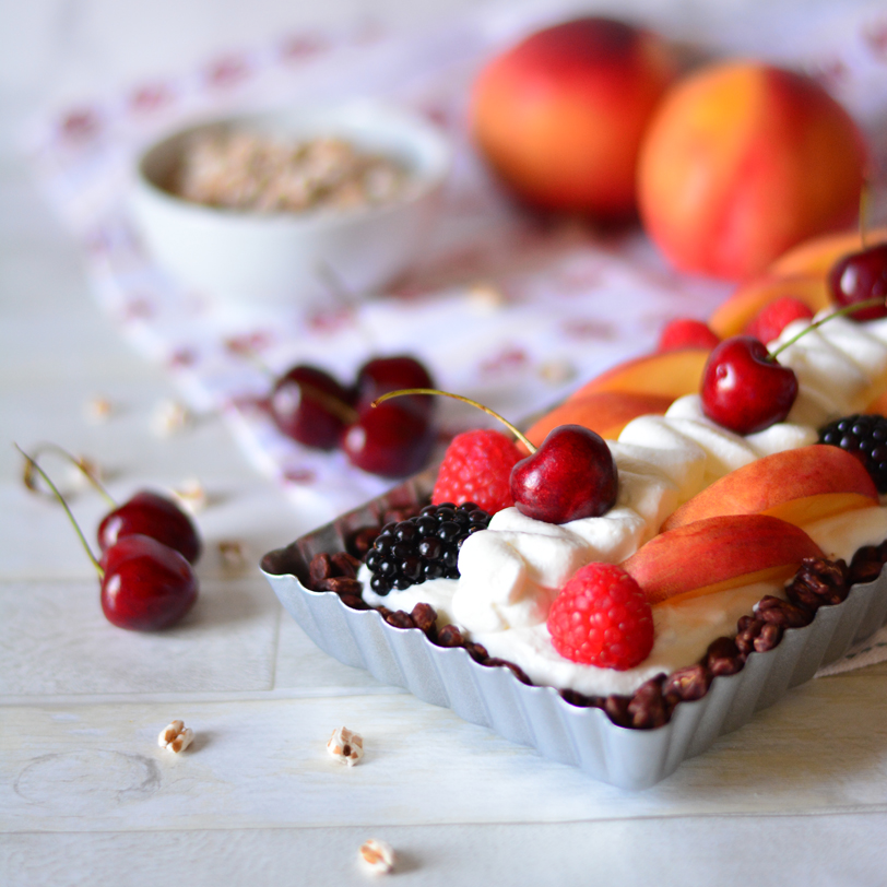 Torta fredda con ricotta e frutta fresca